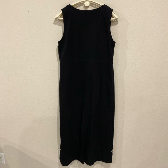 Vtg Bobbie Brooks Jumper Maxi Dress Sleeveless Black Faux Suede Women’s Med 8-10 - Picture 2 of 14